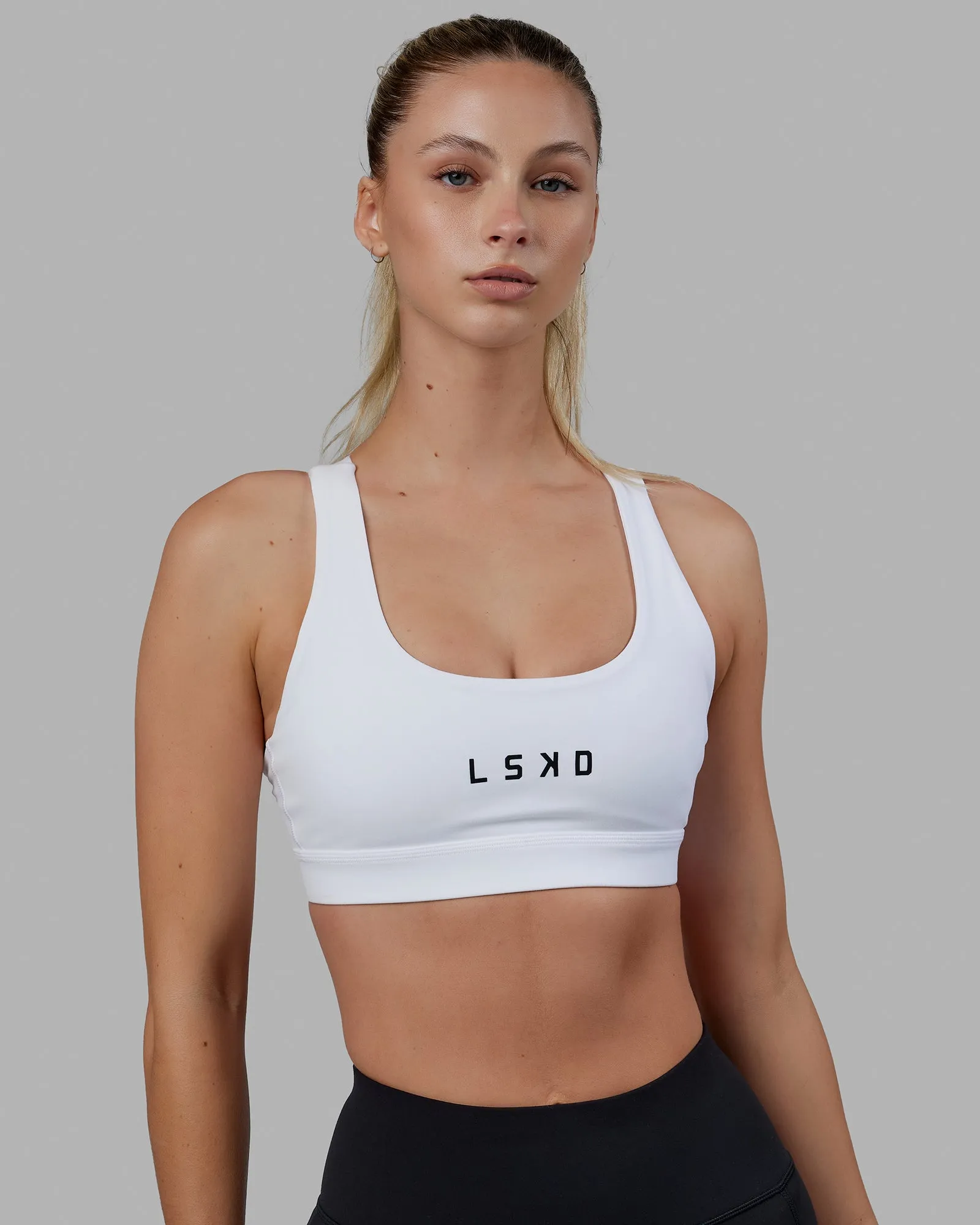 Rep Sports Bra - White-Black