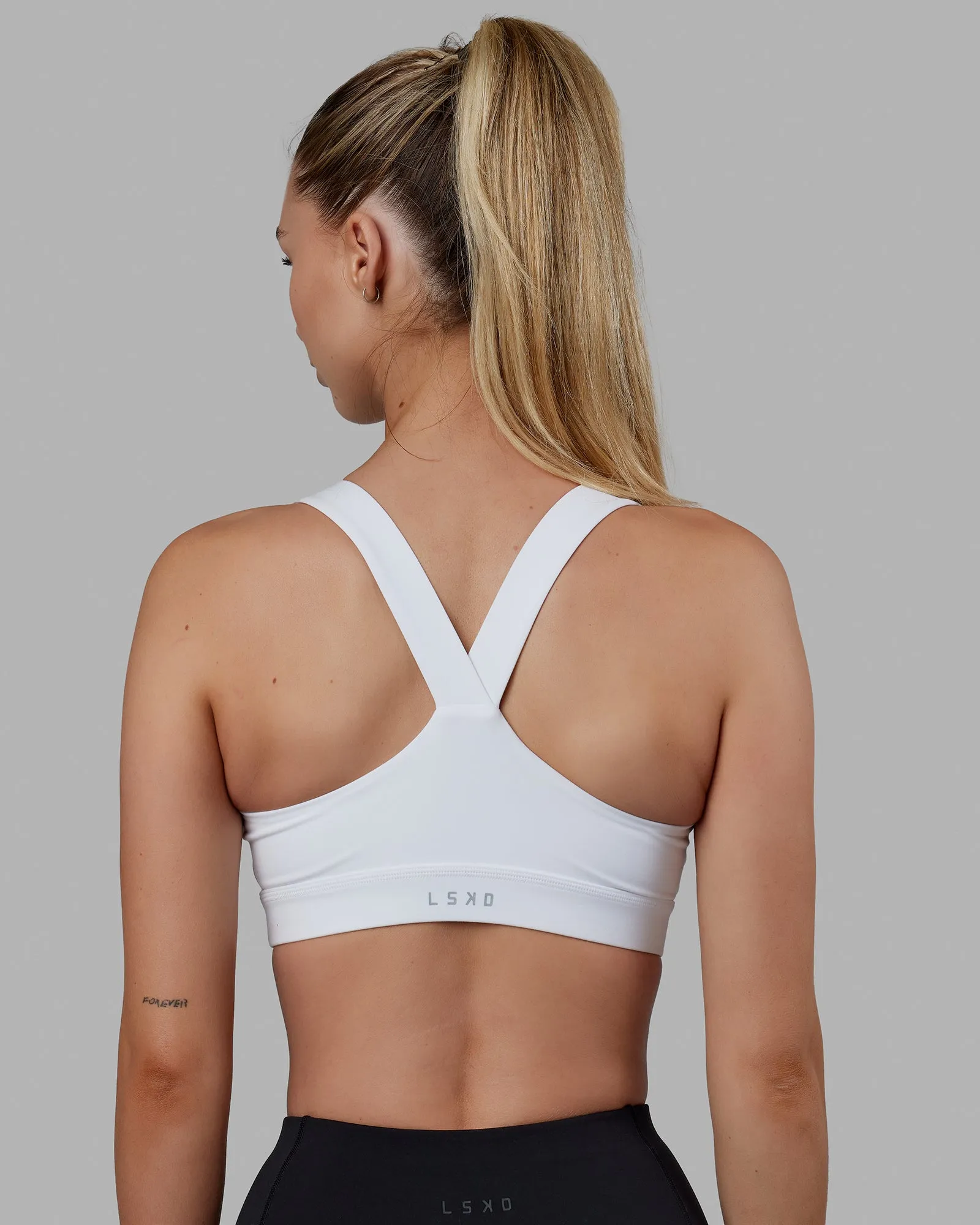 Rep Sports Bra - White-Black