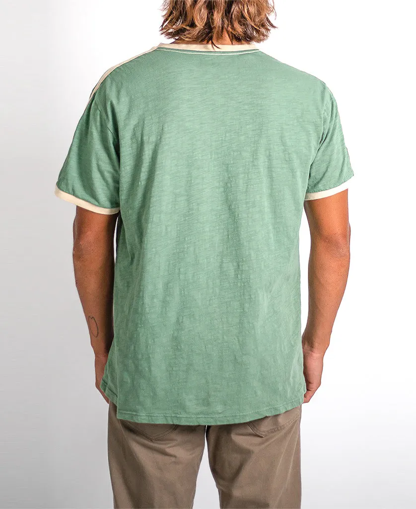 Retro Ringer Tee | Leaf Green