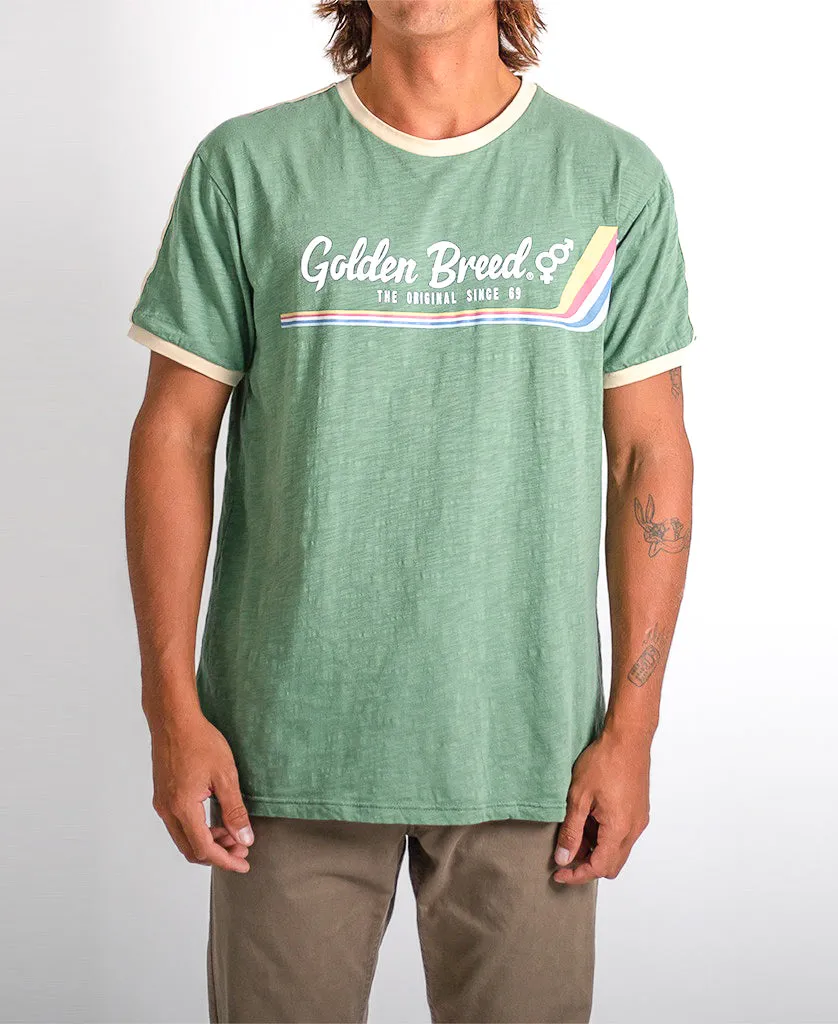 Retro Ringer Tee | Leaf Green