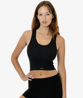 Rib Crop Tank Black