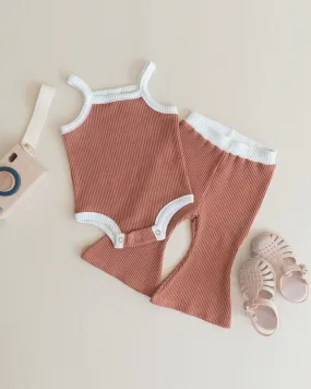 Ribbed Flare Set | Dusty Rose