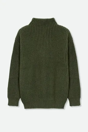 SERA SWEATER IN EXTRAFINE MERINO WOOL IN FERN GREEN