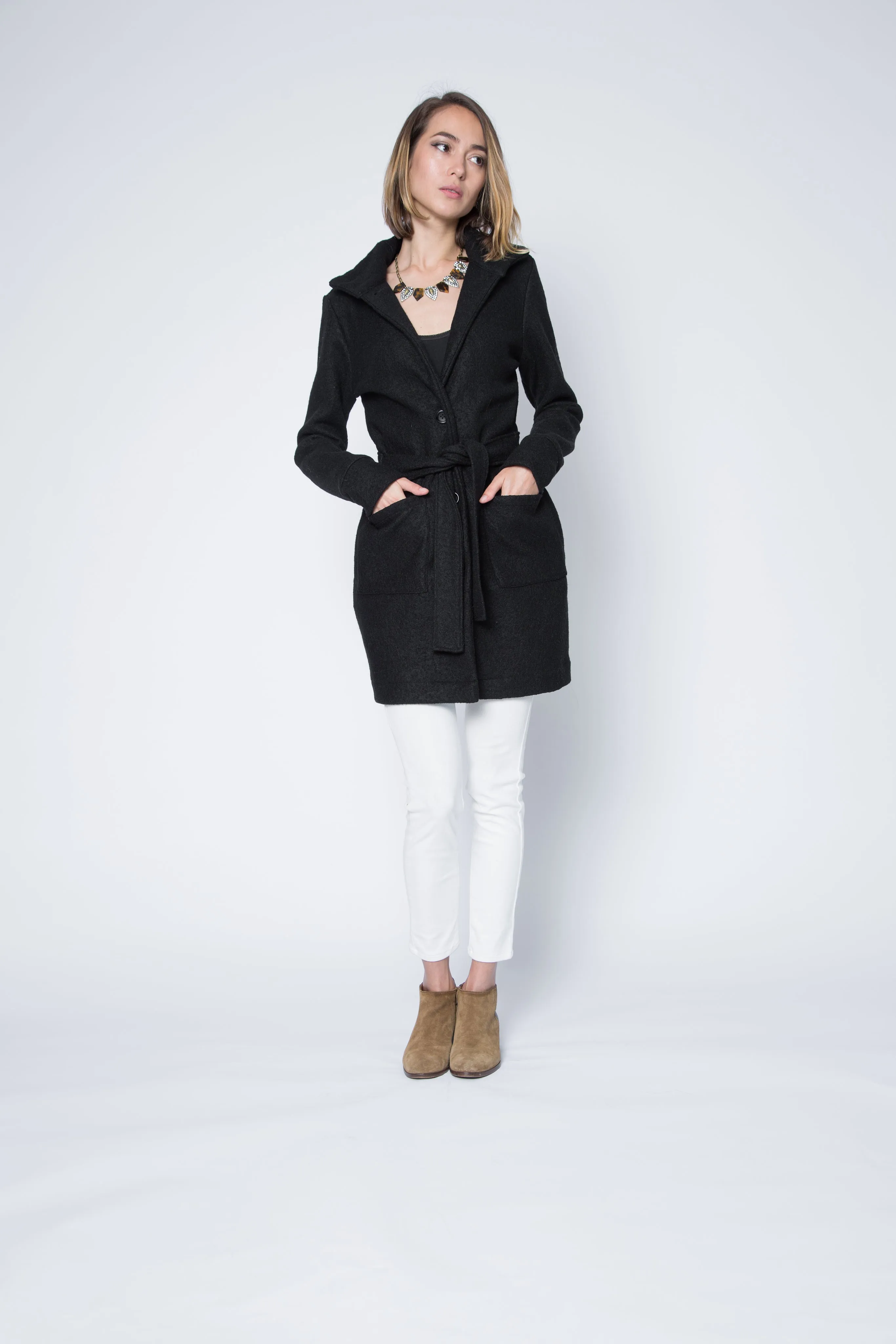 Sherry Funnel Neck Wool Coat