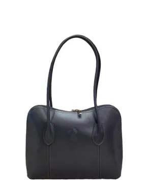 SILLANO Dark Grey Italian Leather Shoulder Bag, Dark Grey