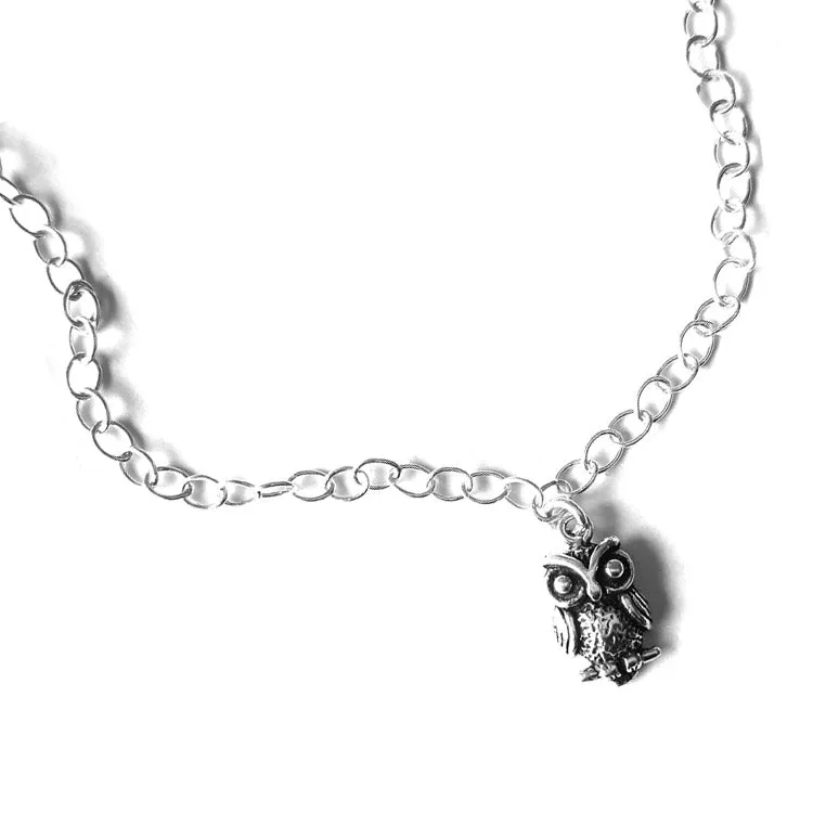 Silver Owl Anklet