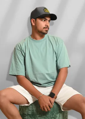 Solid Men Oversized T-Shirt - Mint Green