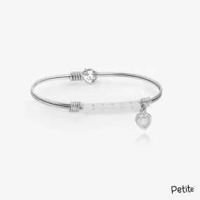 Sparkle CZ Heart Pearl Beaded Bangle Bracelet