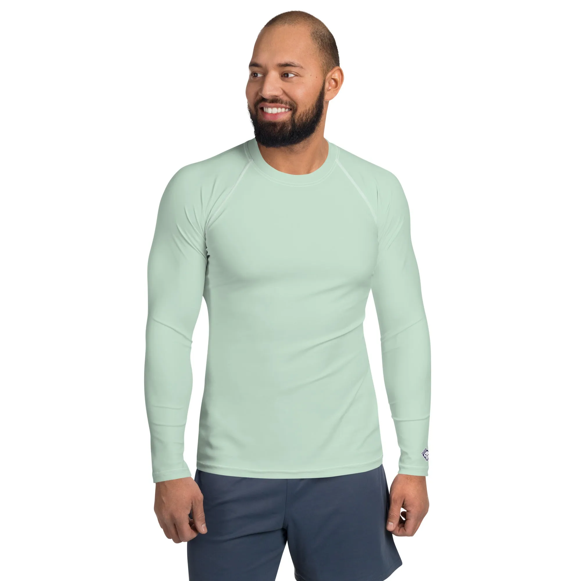 Stylish Shield: Solid Color Rash Guard for Men - Surf Crest