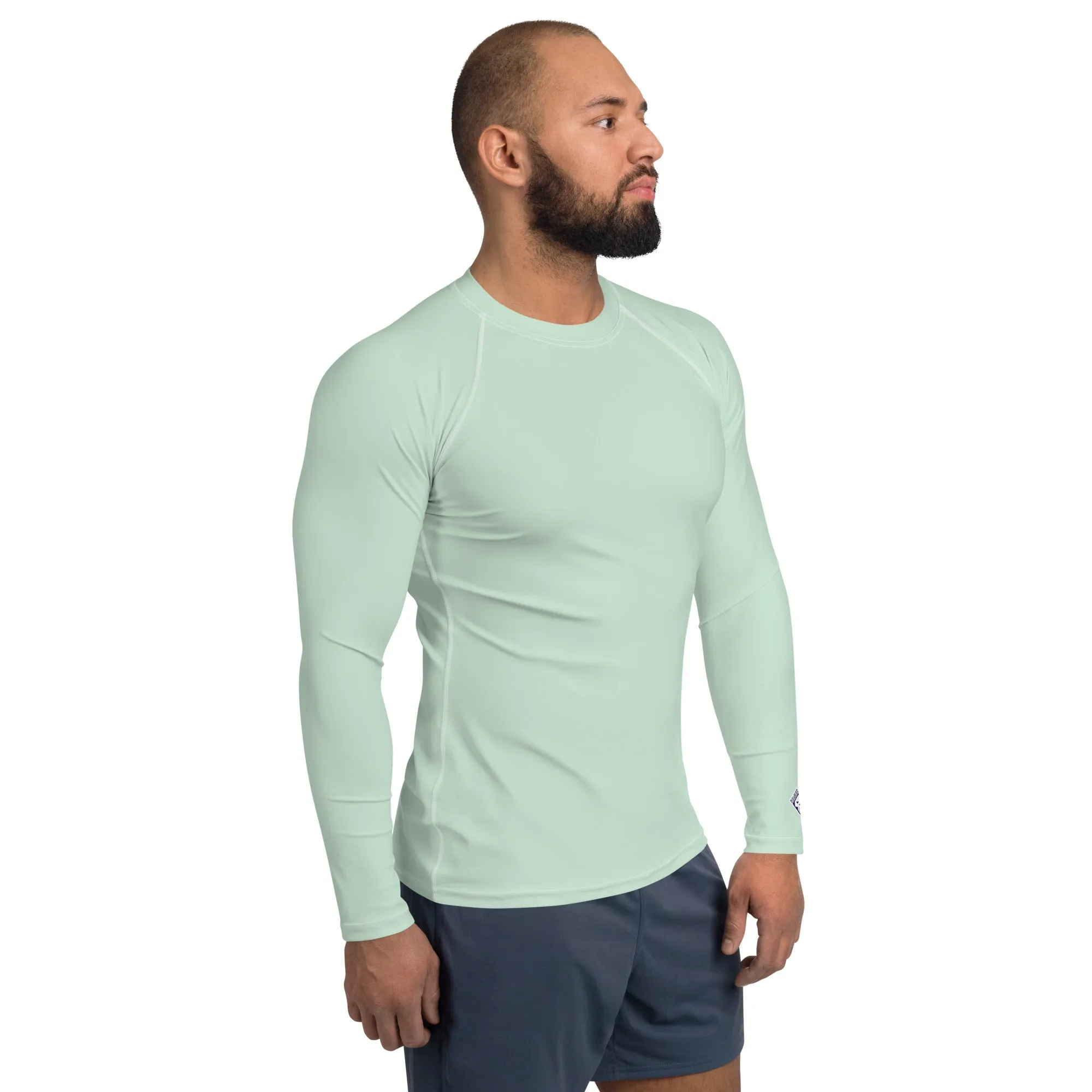 Stylish Shield: Solid Color Rash Guard for Men - Surf Crest