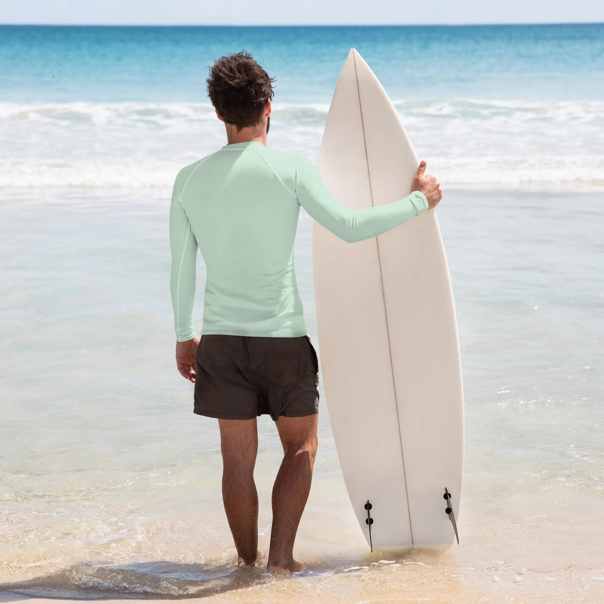 Stylish Shield: Solid Color Rash Guard for Men - Surf Crest