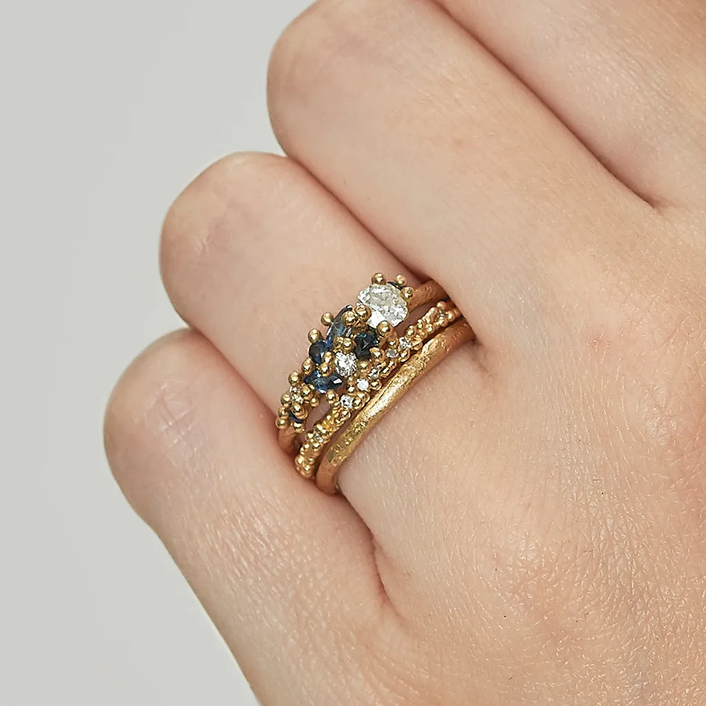 Tapering Diamond and Sapphire Ring Stack