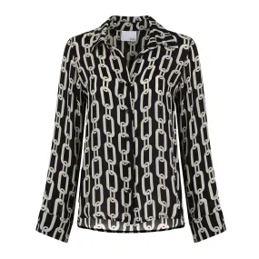 The Gemma Silk Button Down Chain Print