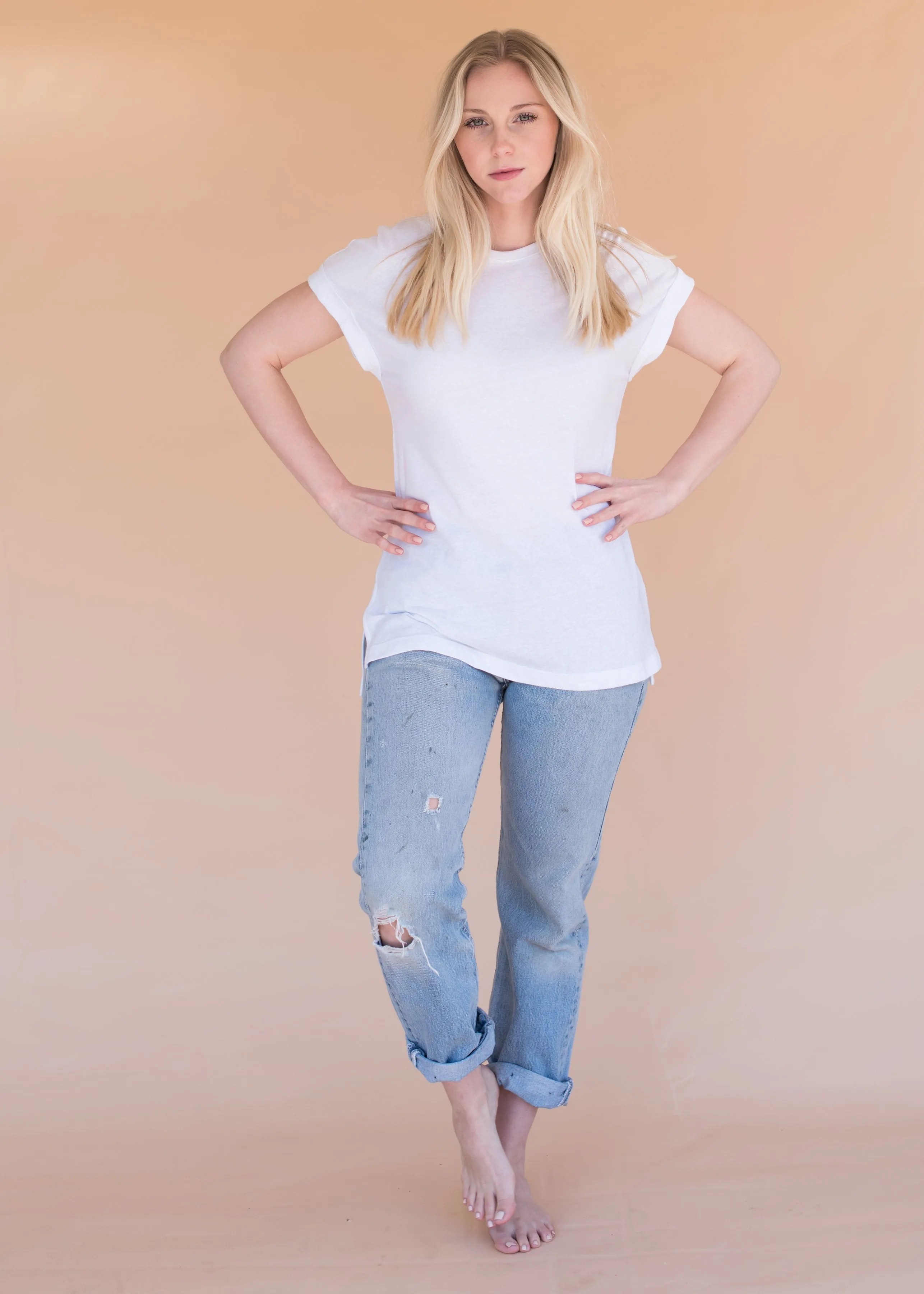 The Lonestar Moto Tee - Women’s White Tee