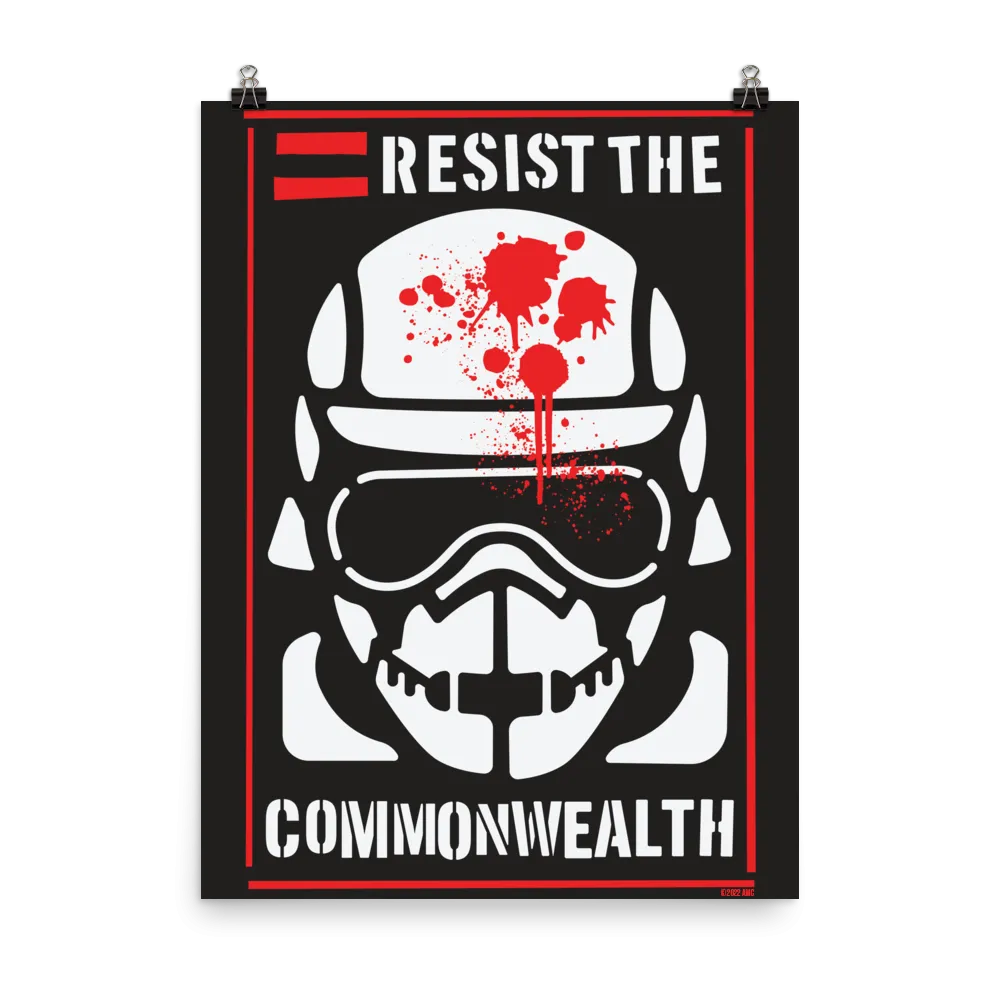 The Walking Dead Resist the Commonwealth Premium Satin Poster