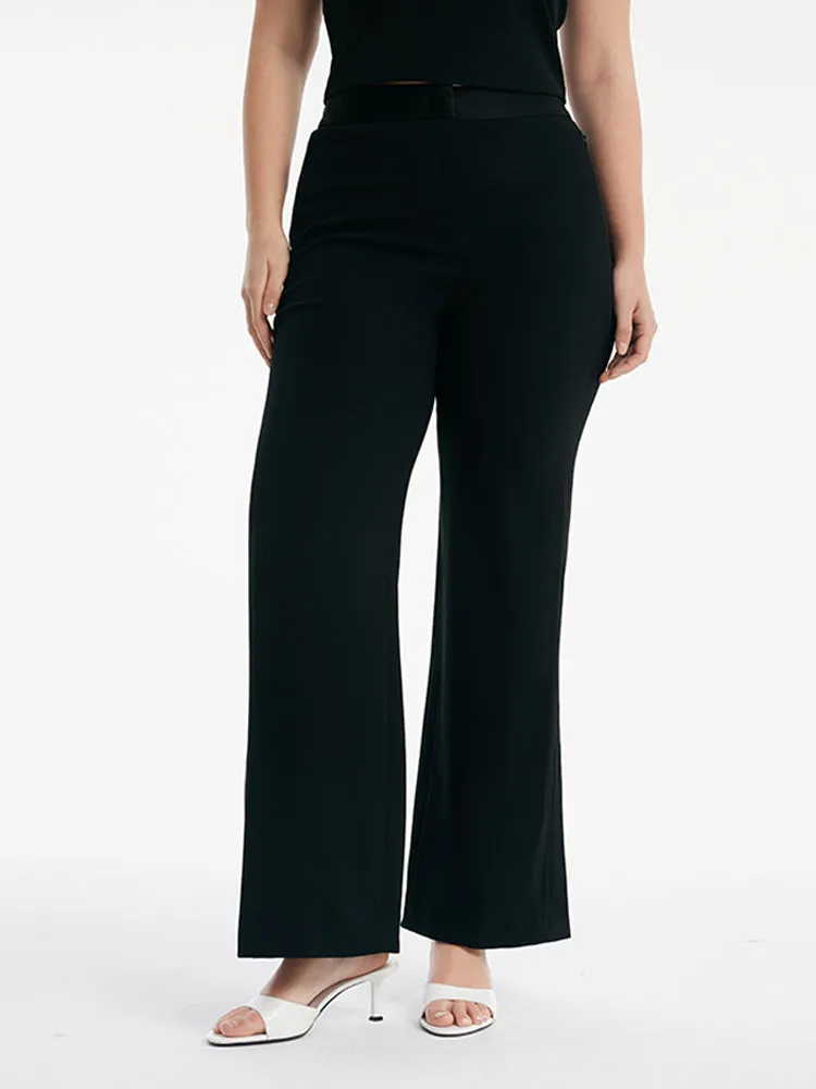 Triacetate Micro-Flared Slit Women Pants