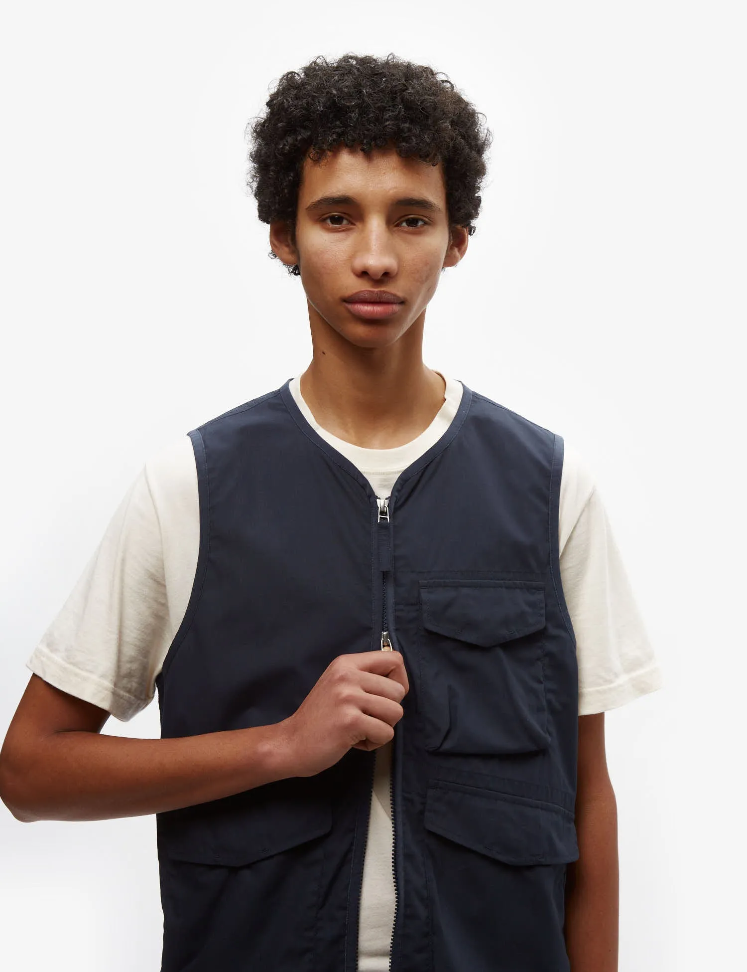 Universal Works Parachute Liner Gilet (Recycled Poly) - Navy Blue