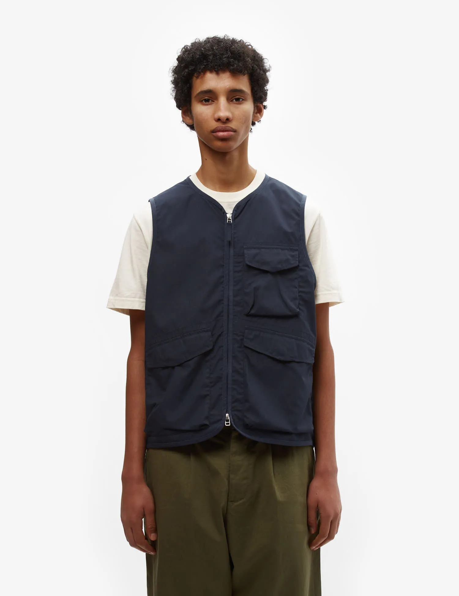 Universal Works Parachute Liner Gilet (Recycled Poly) - Navy Blue