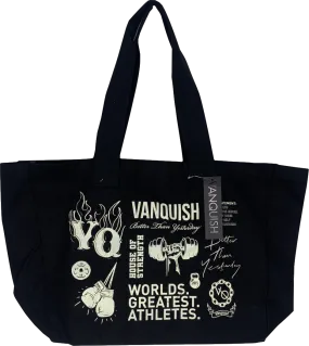 Vanquish Black Canvas Tote Bag One Size