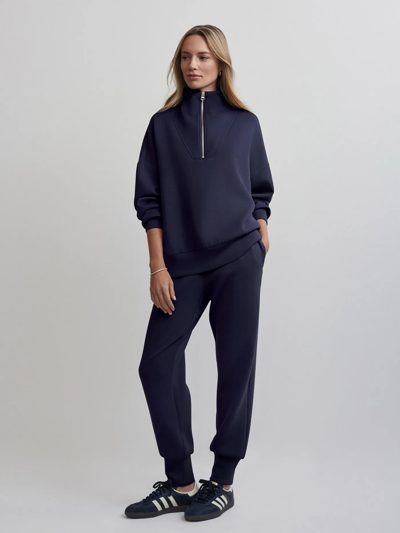 Varley Hawley Half Zip Sweat - Blue Nights