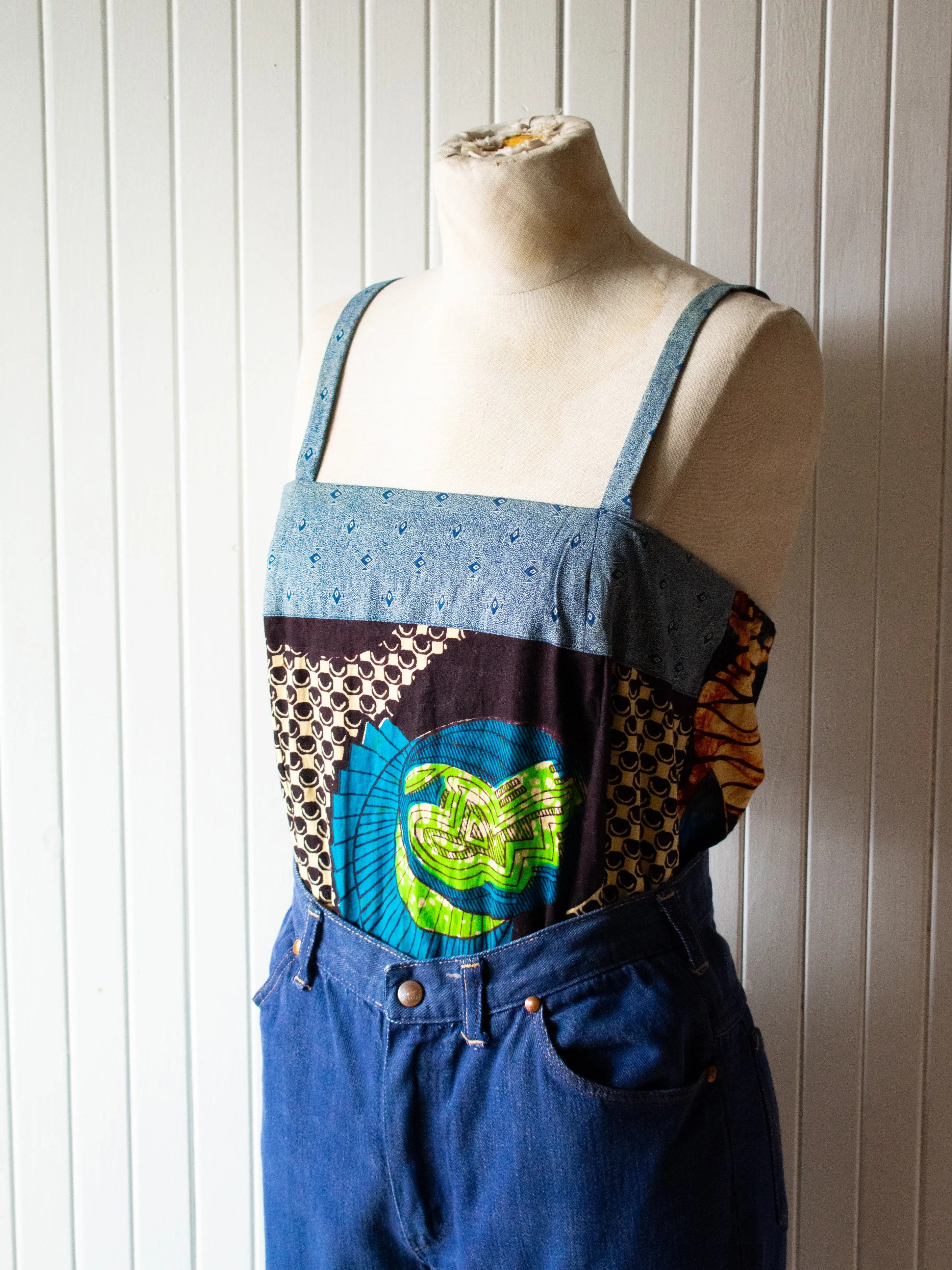 Vintage 1960s Handmade Batik Bodysuit Small