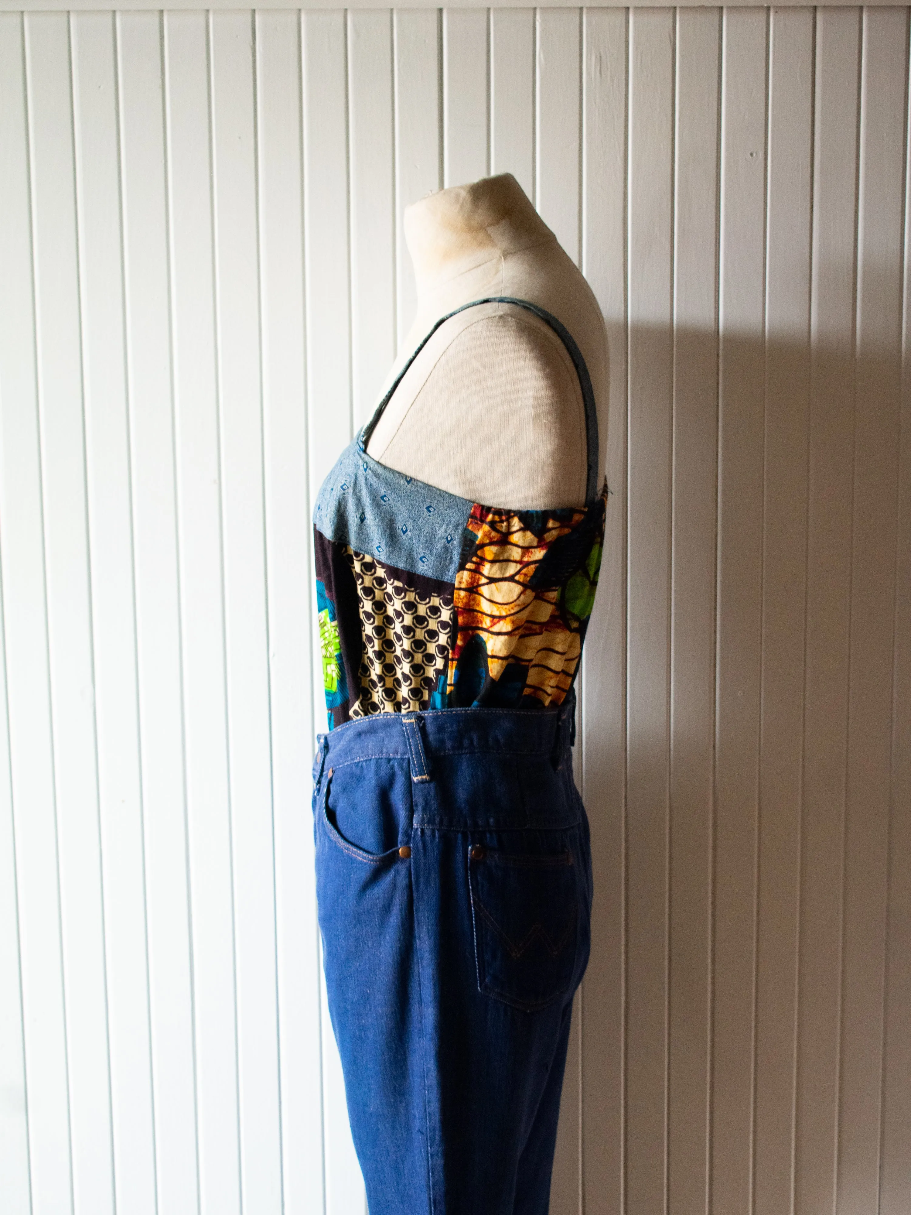 Vintage 1960s Handmade Batik Bodysuit Small