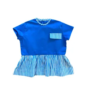 Vintage 60's Blue Striped Mod Dress  12-18M