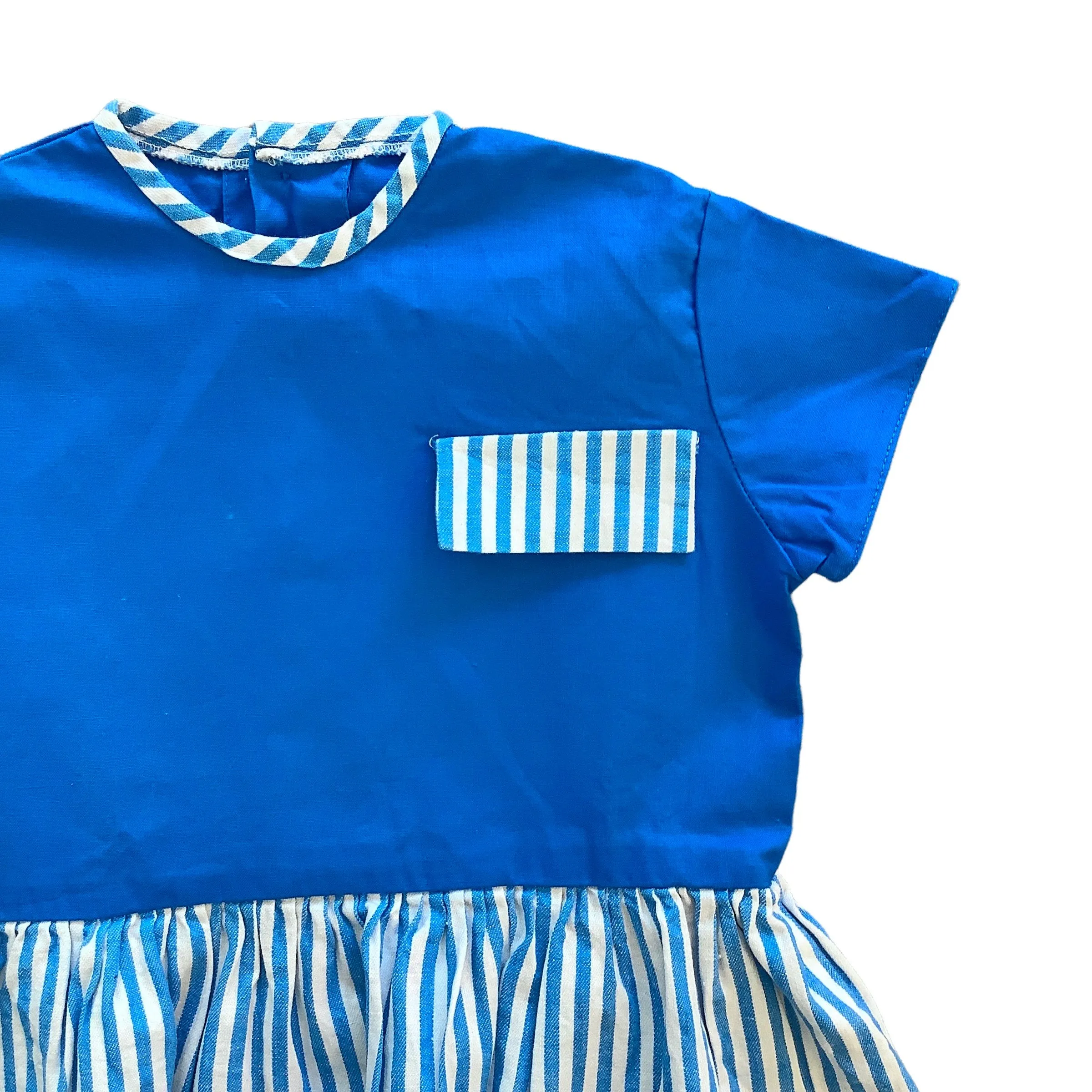 Vintage 60's Blue Striped Mod Dress  12-18M