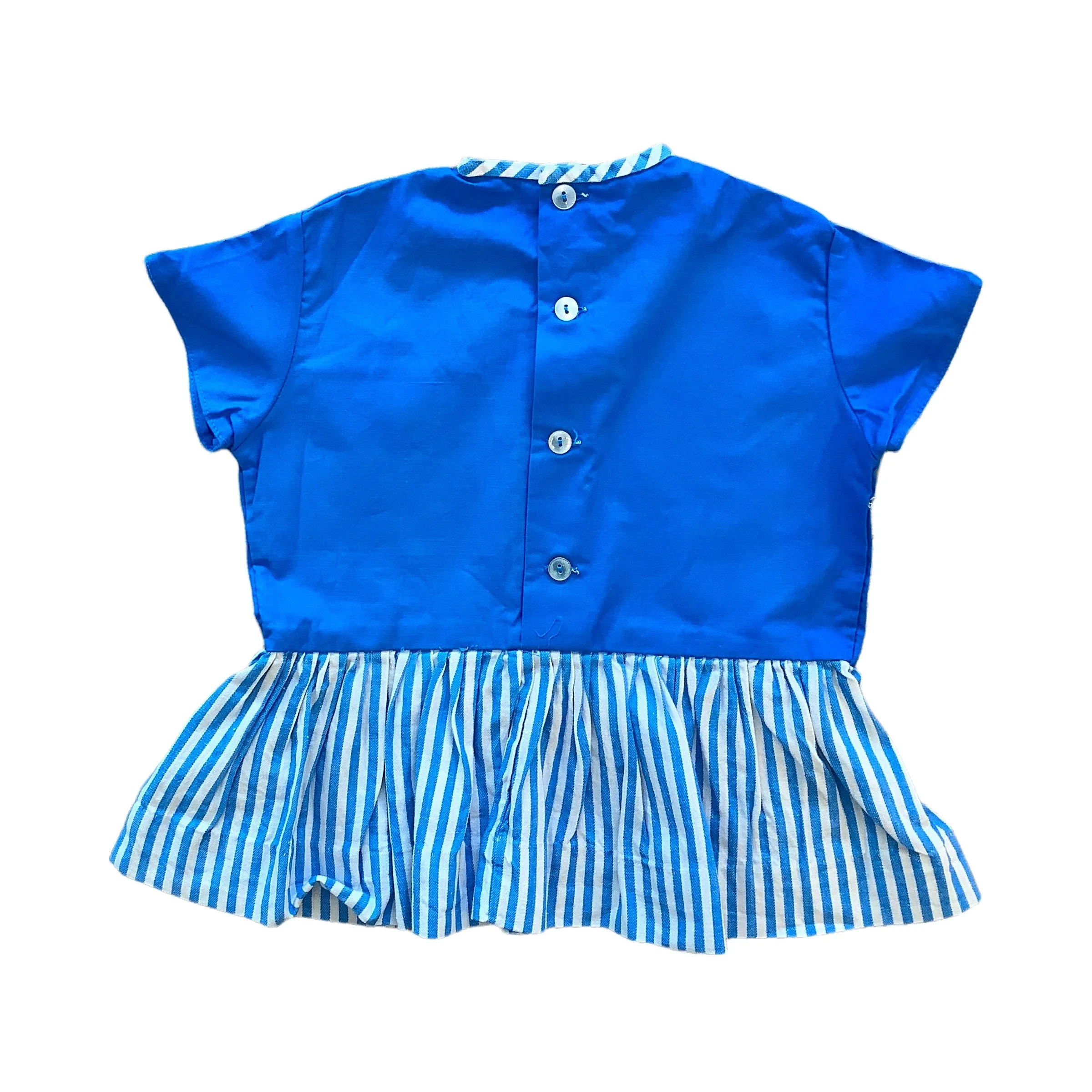 Vintage 60's Blue Striped Mod Dress  12-18M