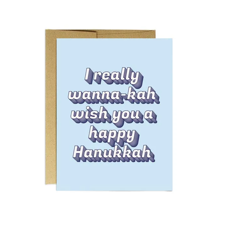 Wanna-kah Wish you a Happy Hanukkah | Hanukkah Card