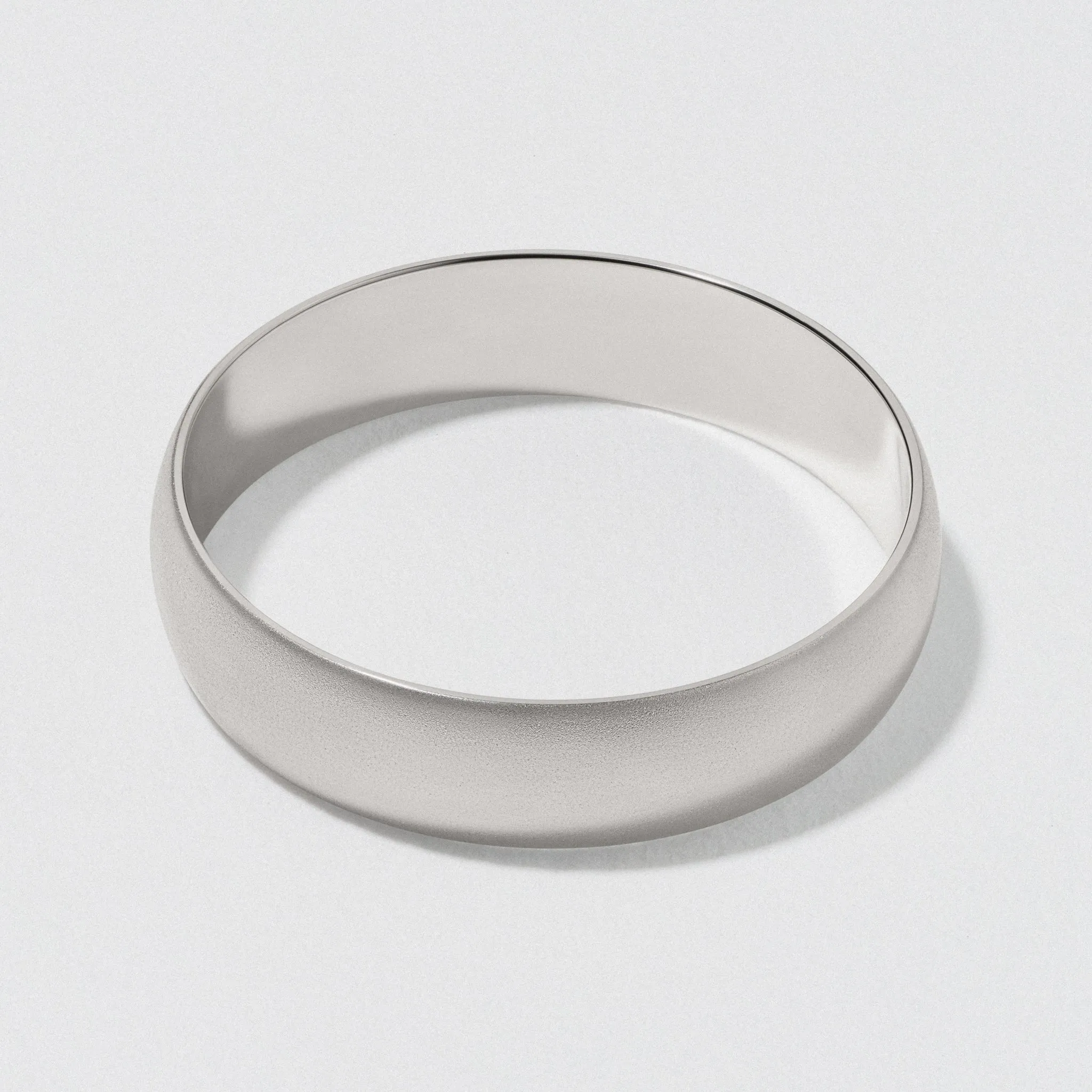 White Gold Classic Wedding Band - Matte 5mm