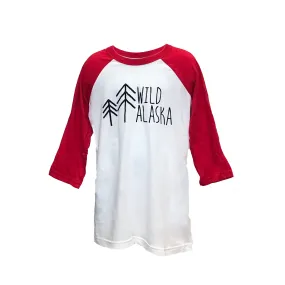 Wild Alaska Red Baseball T- Youth