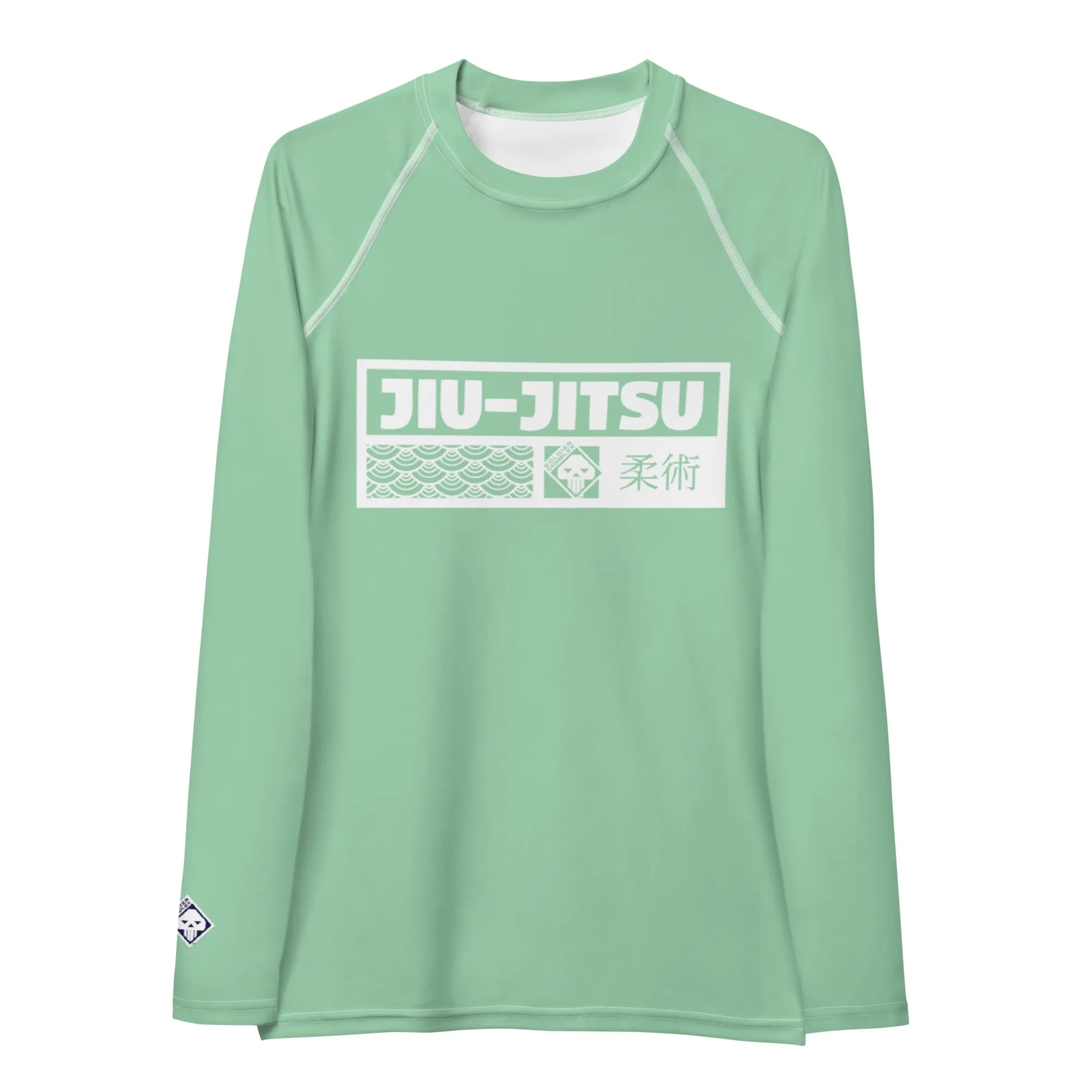 Womens Long Sleeve BJJ Rash Guard - Jiu-Jitsu 010 - Vista Blue