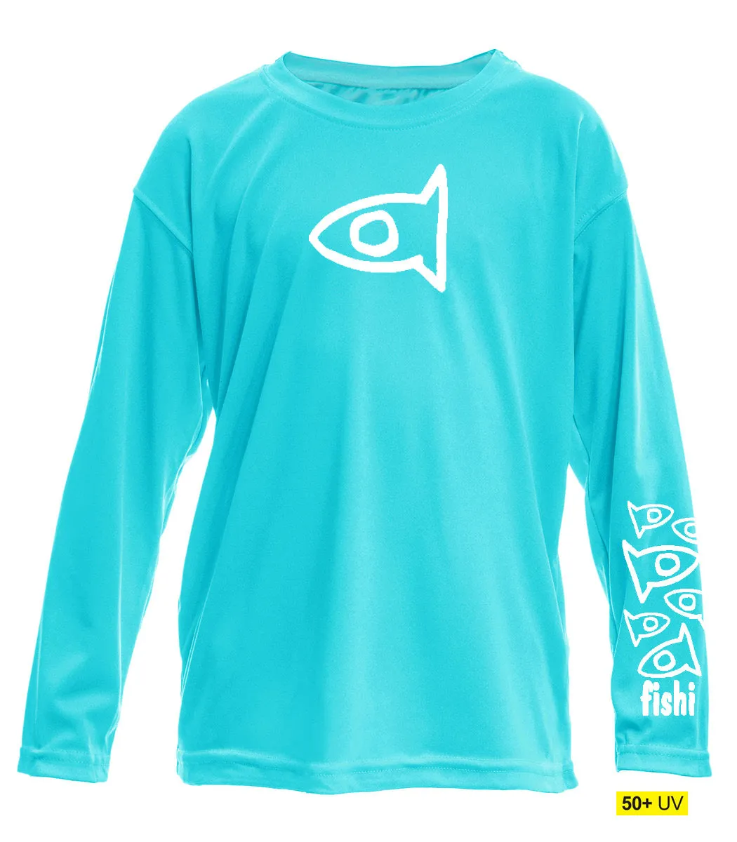 Youth UPF50 Swim Shirt- Water Blue